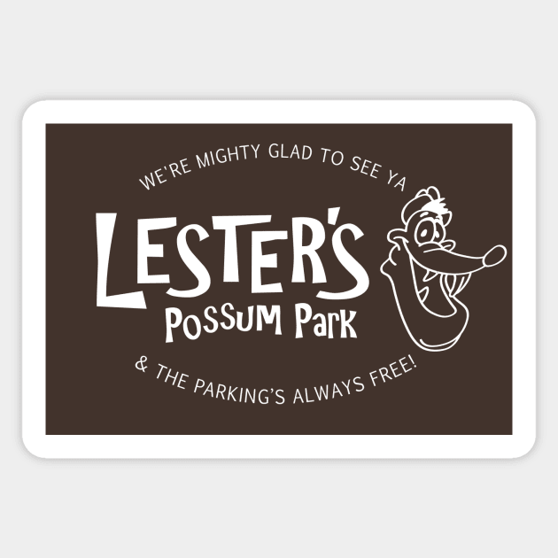 Lester's Possum Park Sticker by Heyday Threads